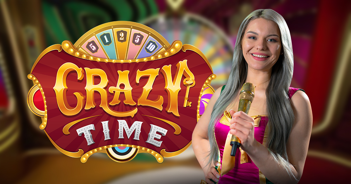 Crazy Time van Evolution Gaming met presentator en kleurrijk money wheel