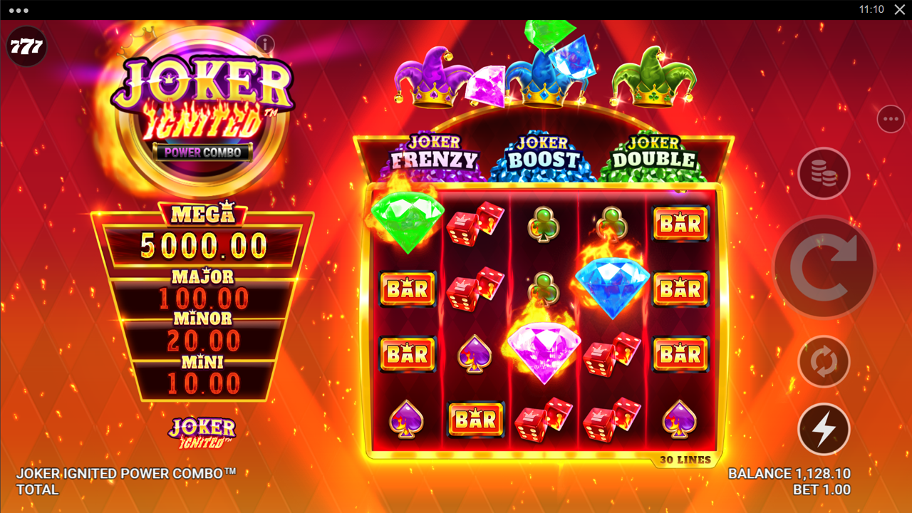 Joker Boost Joker Double en Joker Frenzy tijdens Blazing Links