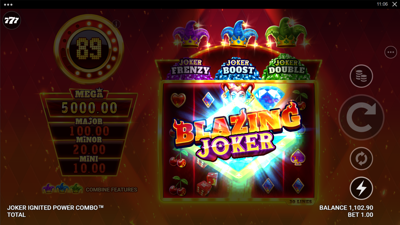 Geactiveerde Blazing Joker op de voortgangsmeter